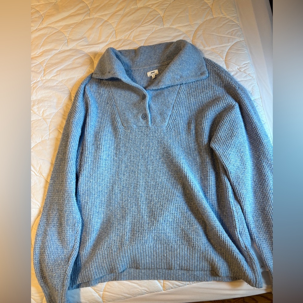 Aerie Light Blue Ribbed Sweater